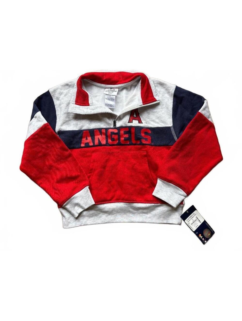 NWT Los Angeles Angels Girls 7/8 Gen2 MLB Quarter Zip Pullover Hoodie